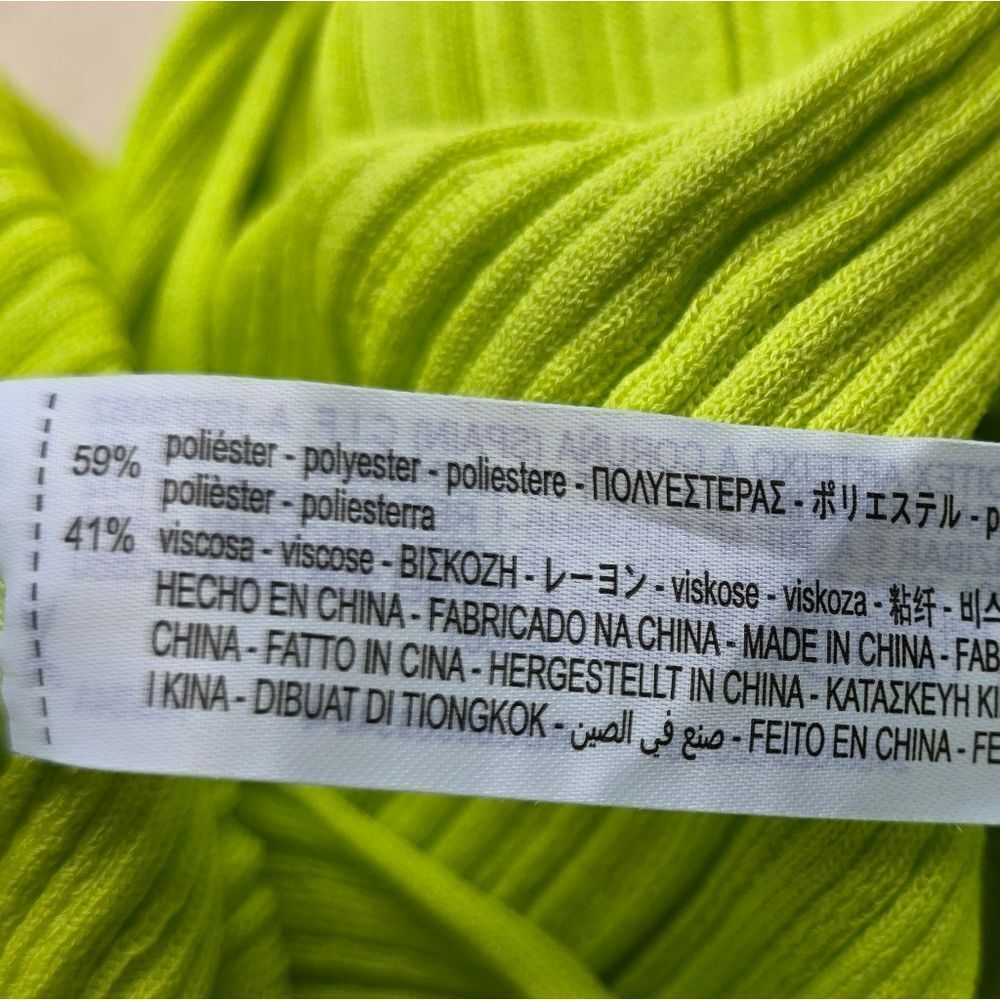 Zara Lime Green Cutout Ribbed Knit Maxi Dress Size S - Like New - Picture 5 of 9
